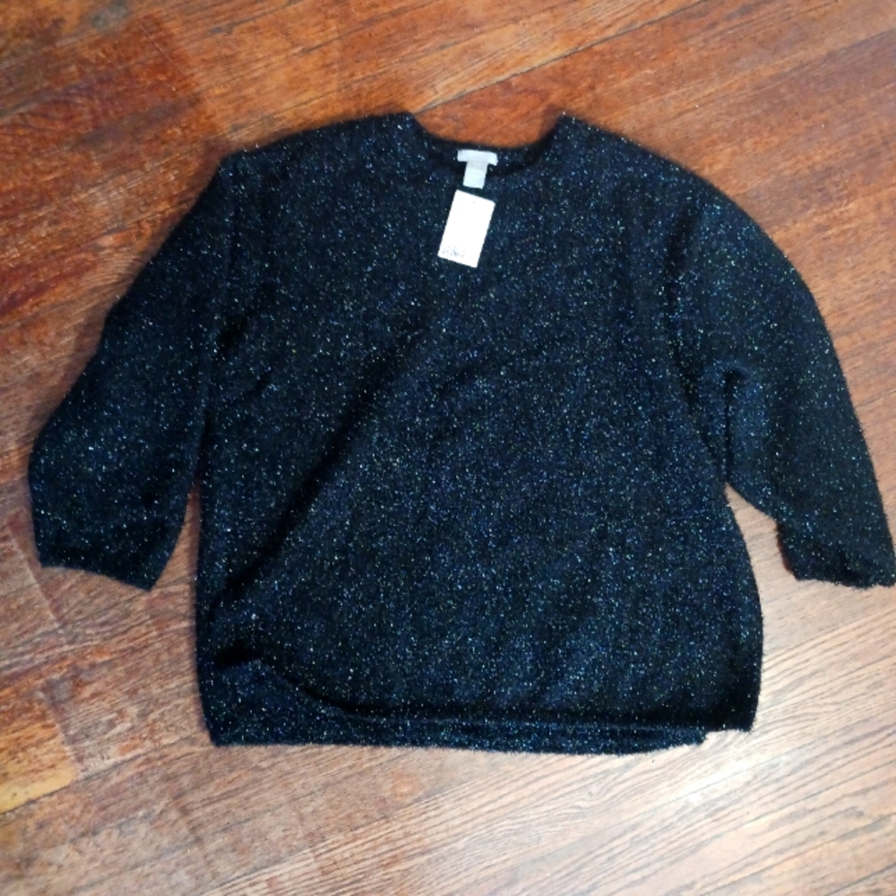 H&M Shiney "Tinsel" Sweater, Sz XL NWT